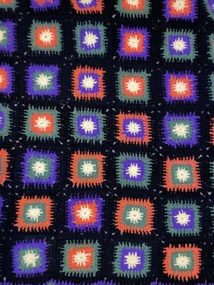 Vtg Granny Square Afghan Crochet Blanket Roseanne 71 X41 Large Big Bang Theory - Image 1 of 4