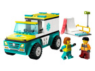 Lego City Emergency Ambulance and Snowboarder 79pc