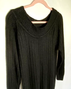 Silk Angora Long Knit Sweater Joule Energy Boat-Neck Black SOFT Women's Size S - Picture 1 of 11