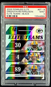 2006 Donruss Elite Black ET8 Brett Favre Ahman Green /1000 PSA 9 POP 2 No Higher