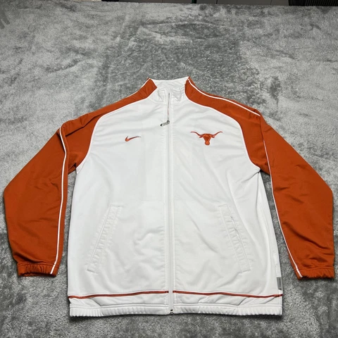 Texas Longhorns Jacket Mens Large White Full Zip Nike Team NCAA Basketball Cover