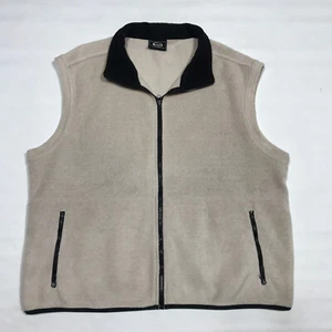 VTG Ouray Off-White Fleece Full Zip Vest Sleeveless Jacket Mens XL - Picture 1 of 5