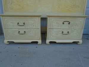 Asian Drexel Pair Nightstands Connoisseur 2 Ming Dynasty Chow Emperor Pagoda - Picture 1 of 16