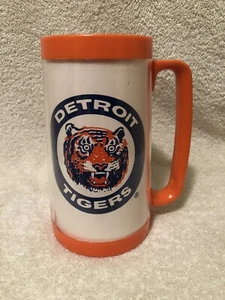 Vintage Detroit Tigers Budweiser Plastic Orange Beer Mug Thermo Serv Style - Picture 1 of 1