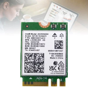 Intel WiFi 6 AX200NGW M.2 Wireless Network Card 802.11ax Bluetooth 5.2 Adapters - Picture 1 of 11