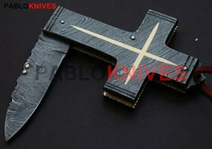 Rare Hand Forged Damascus Steel Hunting Folding , Survival , Pocket  Knife - Picture 1 of 2