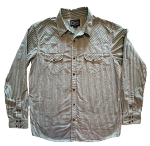Gibson Western L/S Camicia a Scatto Uomo Taglia Large Turchese Nero Bianco Plaid - Foto 1 di 8