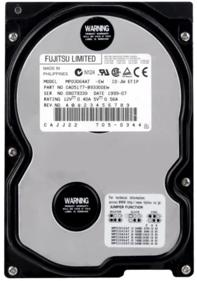 FESTPLATTE FUJITSU MPD3064AT 6.4GB 5400U/min PATA ATA IDE 512KB CACHE 3.5'' Zoll - Bild 1 von 3