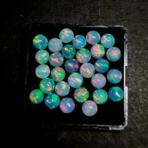 25 Stck. Natürlicher Feueropal Runde Form Edelstein Cabochon 6 mm SKU-O6 - Bild 1 von 6