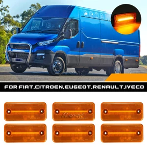 6x intermitentes laterales intermitentes para Fiat Peugeot Renault Volvo Iveco HOMBRE Jeep amarillo - Imagen 1 de 8