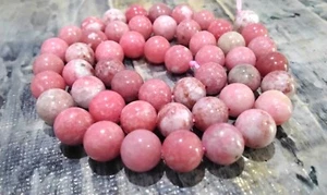 Natural Rhodonite, 7.5- 8mm, Approx 48 pce. Free Post. OZ Seller - Bild 1 von 4