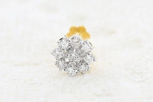 1.6 mm Elegant Round Cut Natural Diamond Stud Nose Pin Screw Nose Pin 18K Gold - Picture 1 of 6