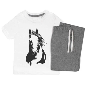 'Minimalist Horse Portrait' Kids Nightwear / Pyjama Set (KP052394) - Picture 1 of 10
