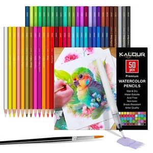 Matite Acquerello,50 Colori, Miscelabili Bagnate o Secche, Ideali per Colorare Libri... - Foto 1 di 7