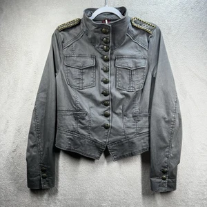 Free People Military Jacket Shrunken Officer Gold Beaded Epaulettes Women’s M - Picture 1 of 7