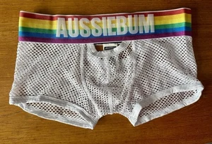 New aussieBum Pride Mesh Hipster Trunks, White, Medium - Picture 1 of 4