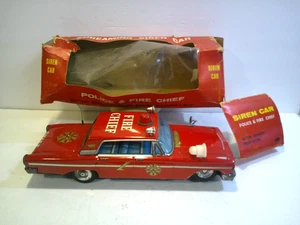 TAIYO Japan Blech Feuerwehrchef - batteriebetriebenes Tricky Action Sirene Auto in Box - Bild 1 von 10