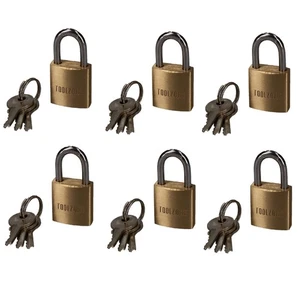 6 x 50mm Brass Padlock Heavy Duty Shed Garage Chain Security Lock - Picture 1 of 1