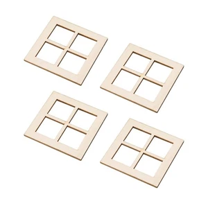 4 Stück unlackierte Holzfenster mit 4 Scheiben für die - Picture 1 of 5