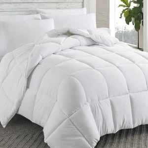 Down Alternative Comforter (White, Queen) - All Season Soft Quilted Queen Siz... - Picture 1 of 8