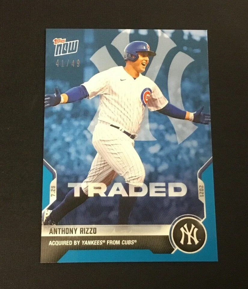 Anthony Rizzo 2021 MLB TOPPS NOW #573 Traded New York Yankees Chicago Cubs /49 - Image 1 of 2