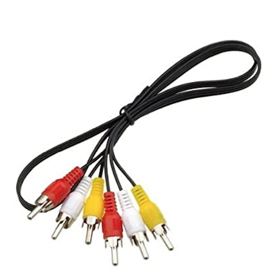 3m 3 RCA Stereo Audio Video Composite Cable - Black (Red White Yellow) - Image 1 of 4