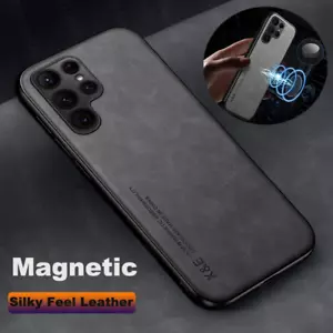 Magnetic Leather Case For Samsung S25 S23 S22 Ultra S24 FE S21 A16 A15 A55 Cover - Picture 1 of 17