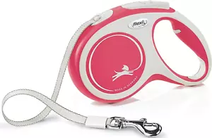 Flexi Dog Lead - Red & White. Comfort Tape. Medium - 5m (25KG). - Picture 1 of 6