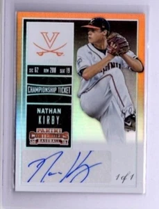 2015 Panini Contenders AUTO RC Nathan Kirby REAL #1/1 CHAMP TICKET UVA Brewers - Imagen 1 de 1