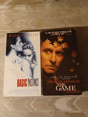 2 Michael Douglas VHS Basic Instinct The Game R 1990s Sean Penn Sharon Stone - Image 1 of 4