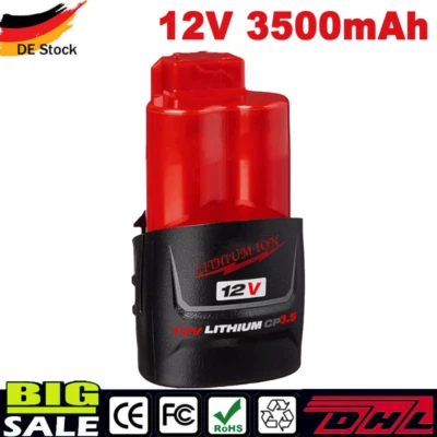 MARKENLOS 12V Ersatzakku Für Milwaukee M12 Li-Ion XC 3.5Ah 48-11-2402 M12B2 M12B4