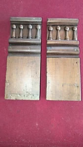 2 Plinth Blocks Antique Spindle Trim Baseboard Architectural Salvage - Picture 1 of 6