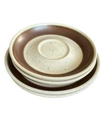 Denby Russett Set x2 Saucers x2 Side Plates Stoneware Made in England Vintage - Image 1 of 4