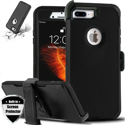 For Phone 7 Plus / 8 Plus Heavy Duty Belt Clip Holster Case (With Belt Clip) - Image 1 of 4