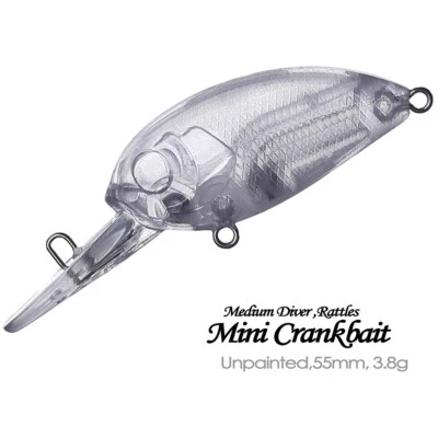 20PCS  5.5cm 3.9g Medium Diver Crankbait Unpainted Bait Blank Fishing Lure model - Image 1 of 4