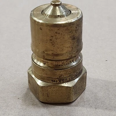 Parker BH6-61 Hydraulic Quick Connect Hose Coupling, Brass Body, Ball Lock - Image 1 of 4