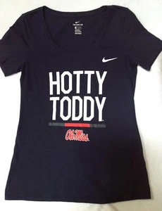 Nike Damen-T-Shirt marineblau Ole Miss Hotty Toddy sportlich geschnitten tailliert XS - Bild 1 von 3