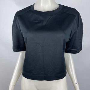 Everlane Boxi Top Women M NWT Crew Neck Tee Shirt Stretch Poly Crop Pullover - Picture 1 of 7