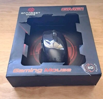 New OnTarget Wired Gaming Mouse , Braided Cable, 8 Buttons LEDs 10000DPI. #Y67 - Image 1 of 4