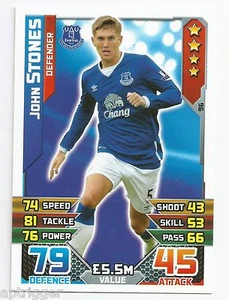 2015 / 2016 EPL Match Attax Base Card (96) John STONES Everton - Picture 1 of 1