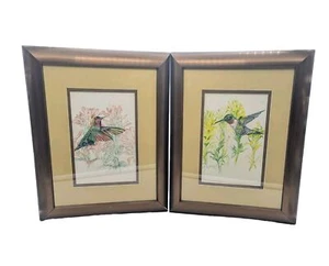 Two (2) Hummingbird Water Color Paintings  Framed/Matted Artist  Paul Hopkinson - Picture 1 of 10