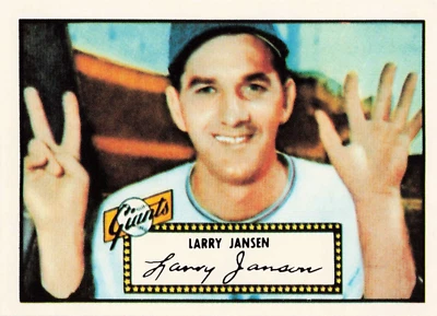 1983 Topps Baseball 1952 Reprint Larry Jansen New York Giants #5 - Image 1 of 2