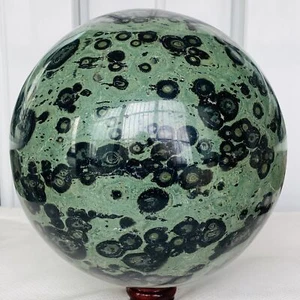 Bola esfera cristal estromatolita jaspe verde ojo natural 7540G - Imagen 1 de 12