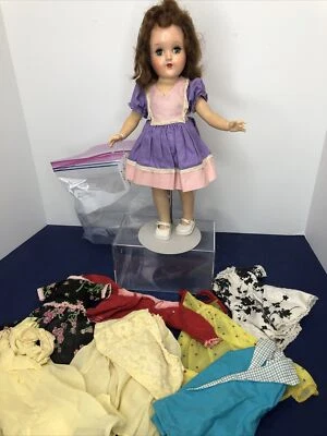 "Muñeca Toni ideal vintage de 14"" P90 pelo castaño rojizo con trajes extra hechos por mamá #S" Foto 1 de 4
