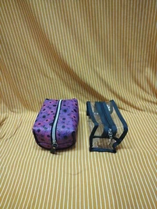 Izak Purple New York & Clear Twelve NYC Cosmetic Makeup Bags Bundle Of 2 - Picture 1 of 15