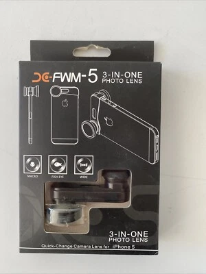 Snap On 3 in 1 Camera Lens for iPhone 5 5s - Fisheye + Macro + Wide Angle Lens - Image 1 of 2