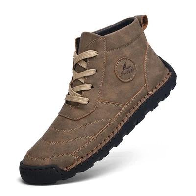 Hand Made Large Size High Top Casual Boots Men's Outdoor Walking Ankle Sneakers - Image 1 of 4