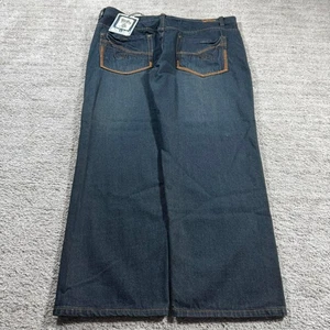 Grunge Raw Gear Baggy Wide Leg Y2K 2000s Loose Embroidered Skater Denim Jeans - Picture 1 of 7