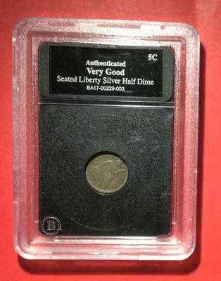 ¡Media moneda de diez centavos Libertad sentada de Estados Unidos 1852! ¡Espectáculos de "LIBERTAD"! ¡BIEN! ¡Moneda antigua de Estados Unidos! Foto 1 de 4