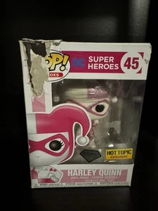 Funko Pop DC Super Heroes 45 Harley Quinn Hot Topic esclusivo rosa diamante - Foto 1 di 11